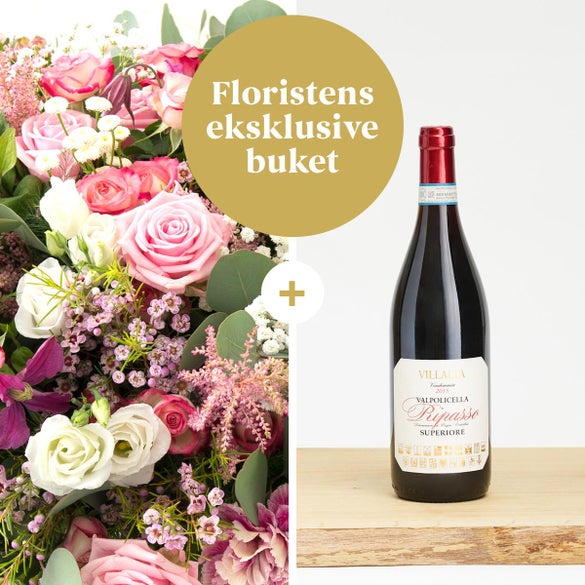 Floristens eksklusive buket med Villalta, Valpolicella Ripasso